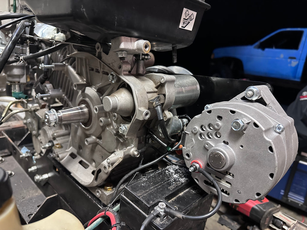 Honda GX390, Predator 420, Predator 459 alternator bracket (10:00 clock position, with fuel tank installed)