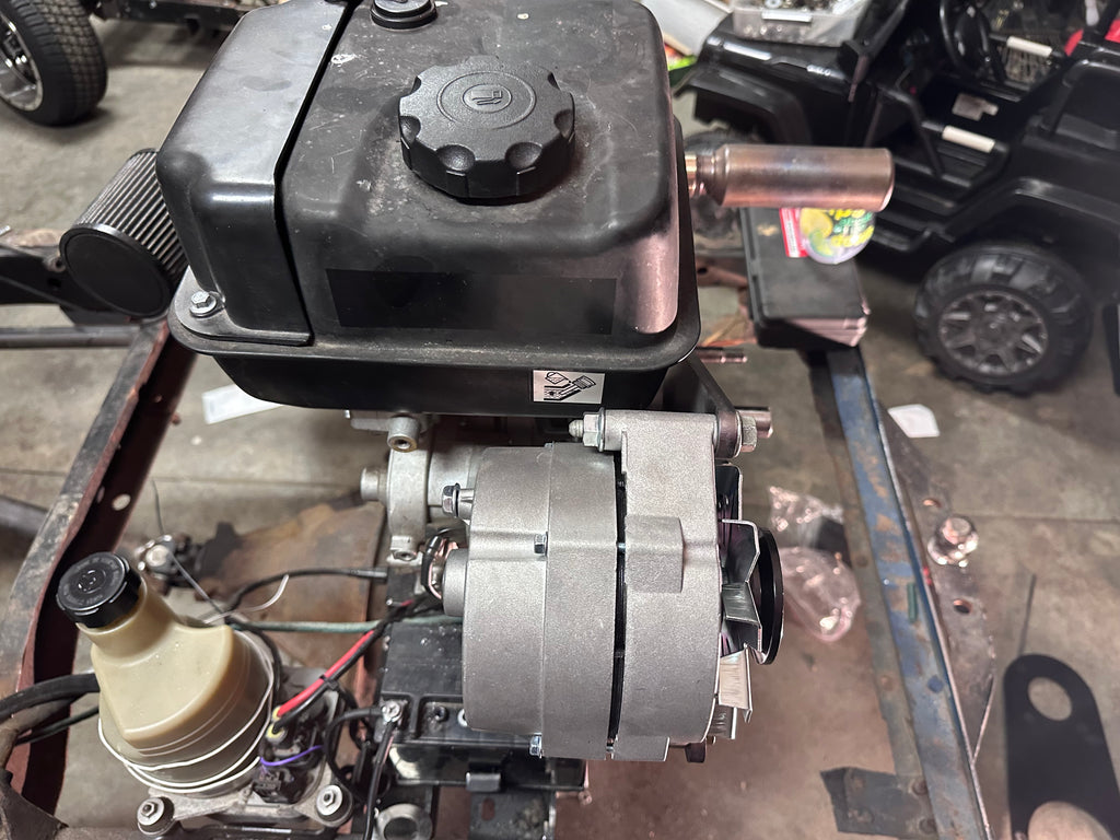 Honda GX390, Predator 420, Predator 459 alternator bracket (10:00 clock position, with fuel tank installed)