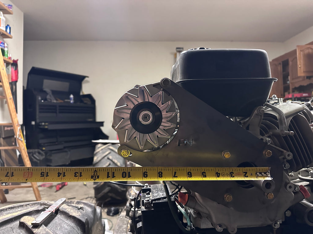 Honda GX390, Predator 420, Predator 459 alternator bracket (10:00 clock position, with fuel tank installed)