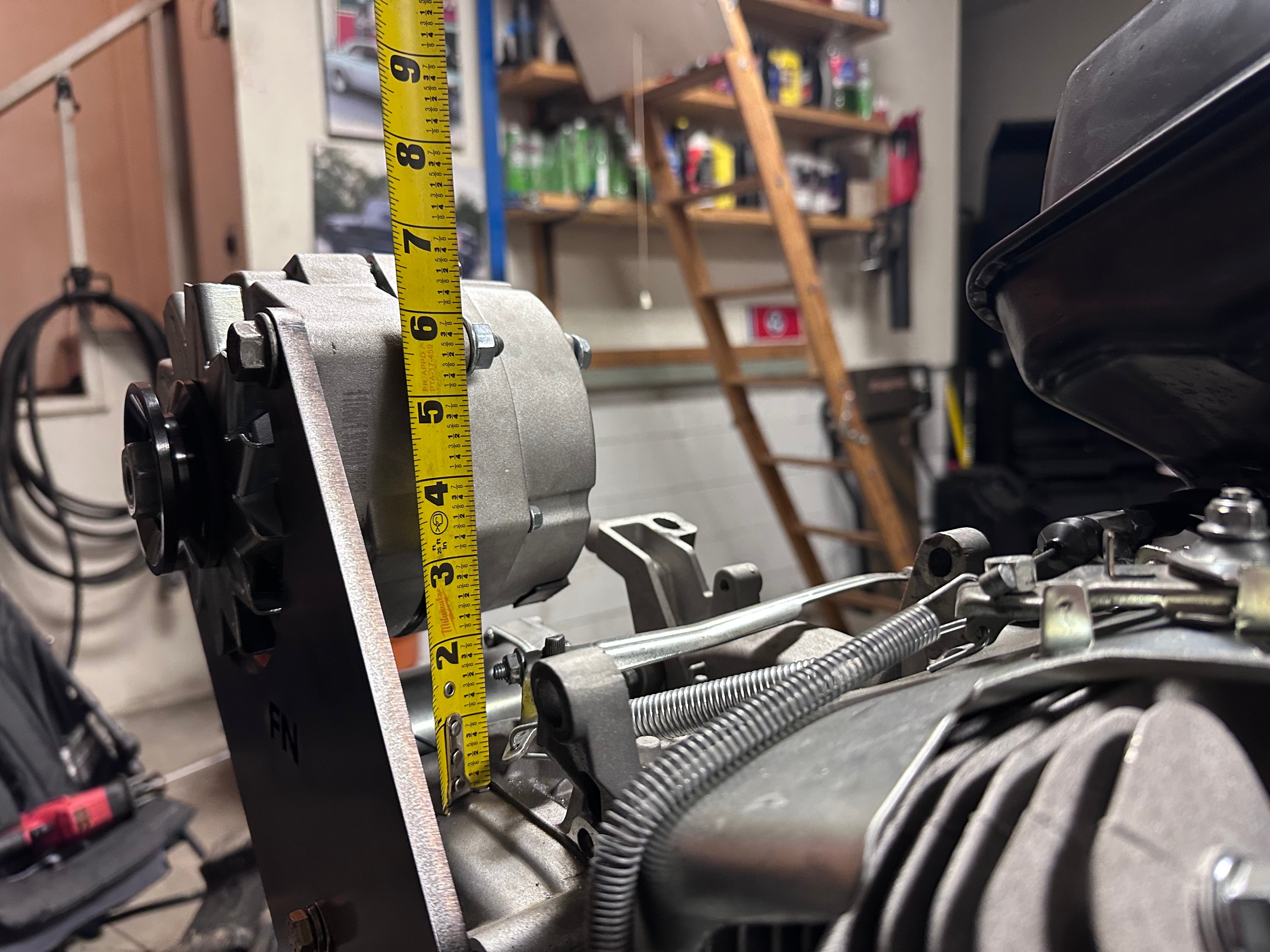 Honda GX390, Predator 420, Predator 459 alternator bracket (shorty 11:00, fuel tank must be removed permanently to fit this bracket)